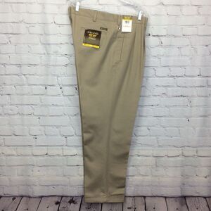 Savane Pants Men’s 40 x 30 Business Casual Travel Khaki Deep Dye Pleated Cuffed
